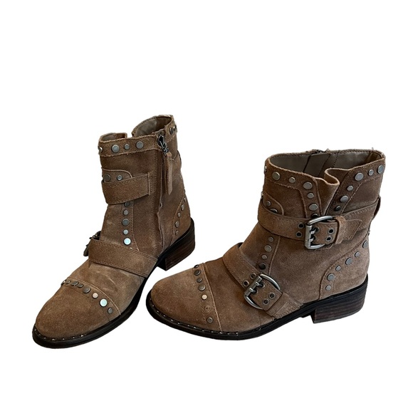 Sam Edelman Drea Studded Suede Booties Sz 8 - Picture 3 of 16